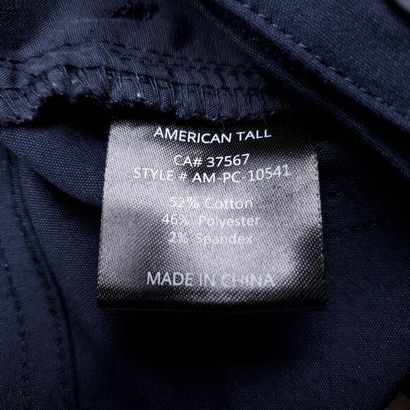 American Tall Pants Men 36x36 Navy Cotton Blend Stretch Casual Classic Timeless - Picture 8 of 9